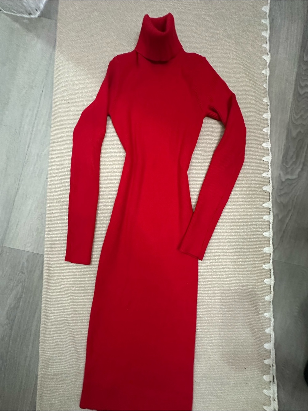 ExpRed Turtleneck Long Sleeve Bodycon Dress